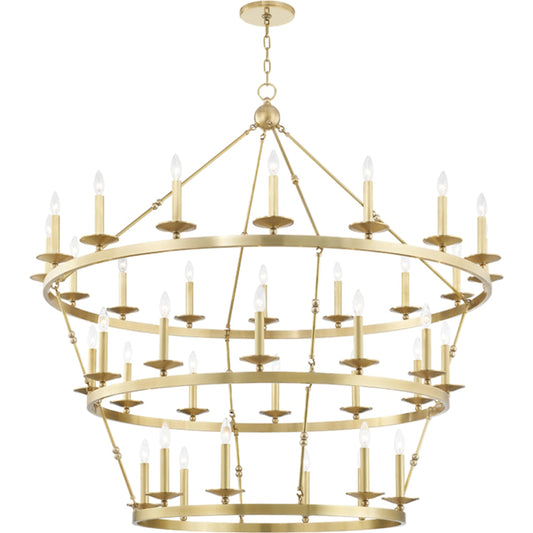 Allendale 36 Light Chandelier by Hudson Valley. Made from steel in a traditional style.