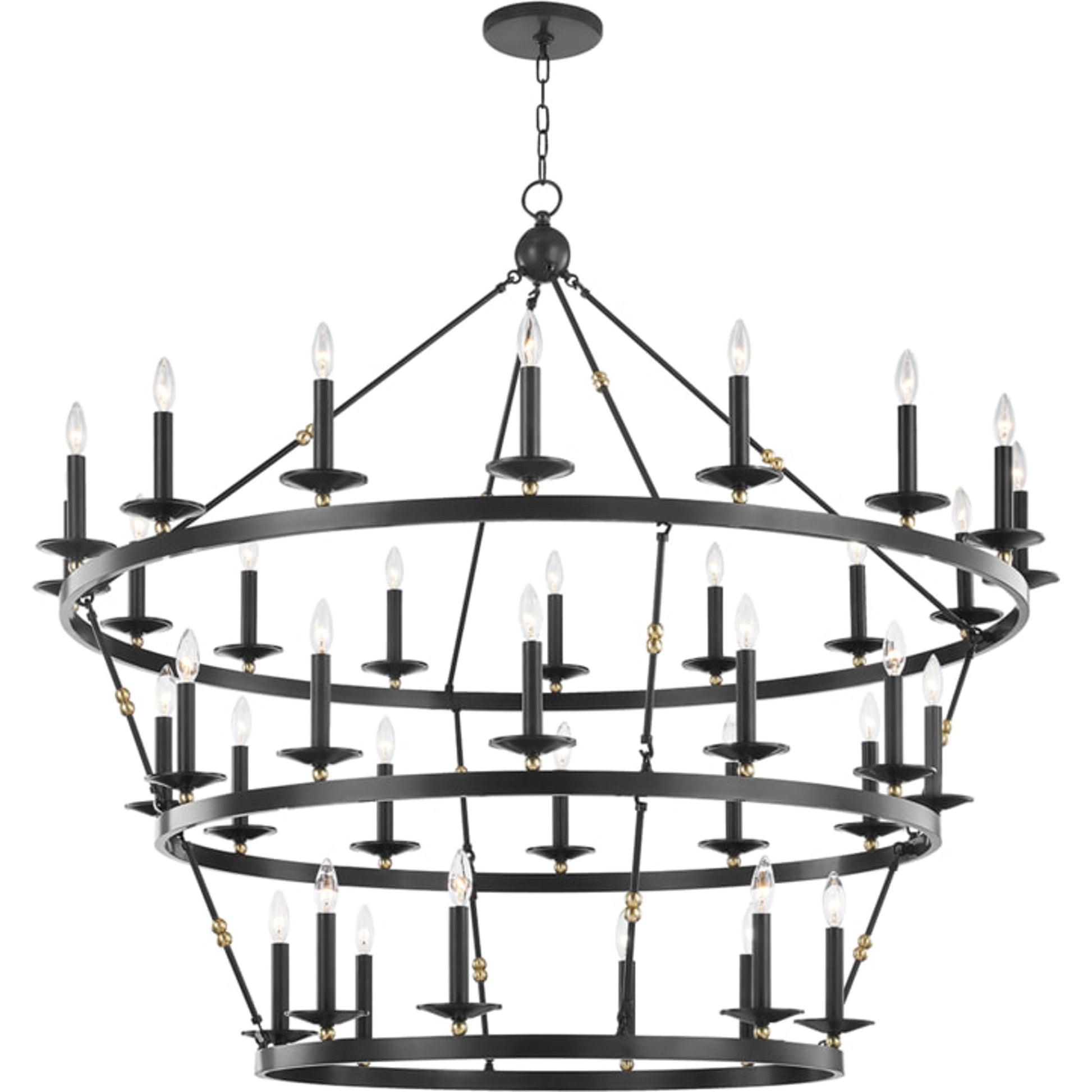 Allendale 36 Light Chandelier by Hudson Valley. Made from steel in a traditional style.