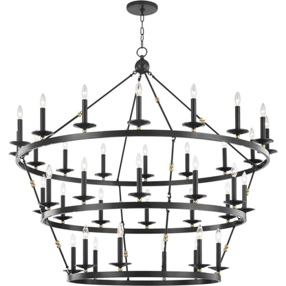 Allendale 36 Light Chandelier by Hudson Valley. Made from steel in a traditional style.