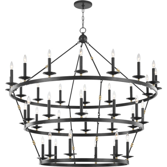 Allendale 36 Light Chandelier by Hudson Valley. Made from steel in a traditional style.