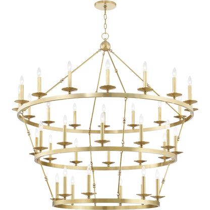 Allendale 36 Light Chandelier by Hudson Valley. Made from steel in a traditional style.