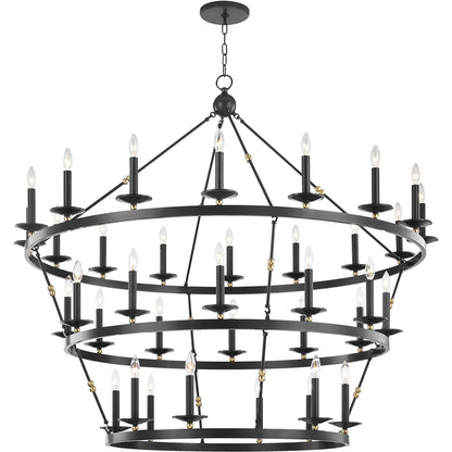 Allendale 36 Light Chandelier by Hudson Valley. Made from steel in a traditional style.