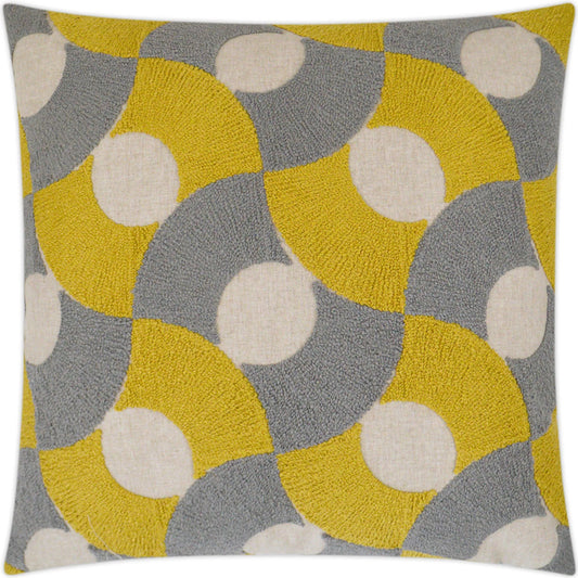 Like It Loud Pillow by DV Kap Home in grey, yellow. Made from 70% polyester, 30% linen in a unique style.