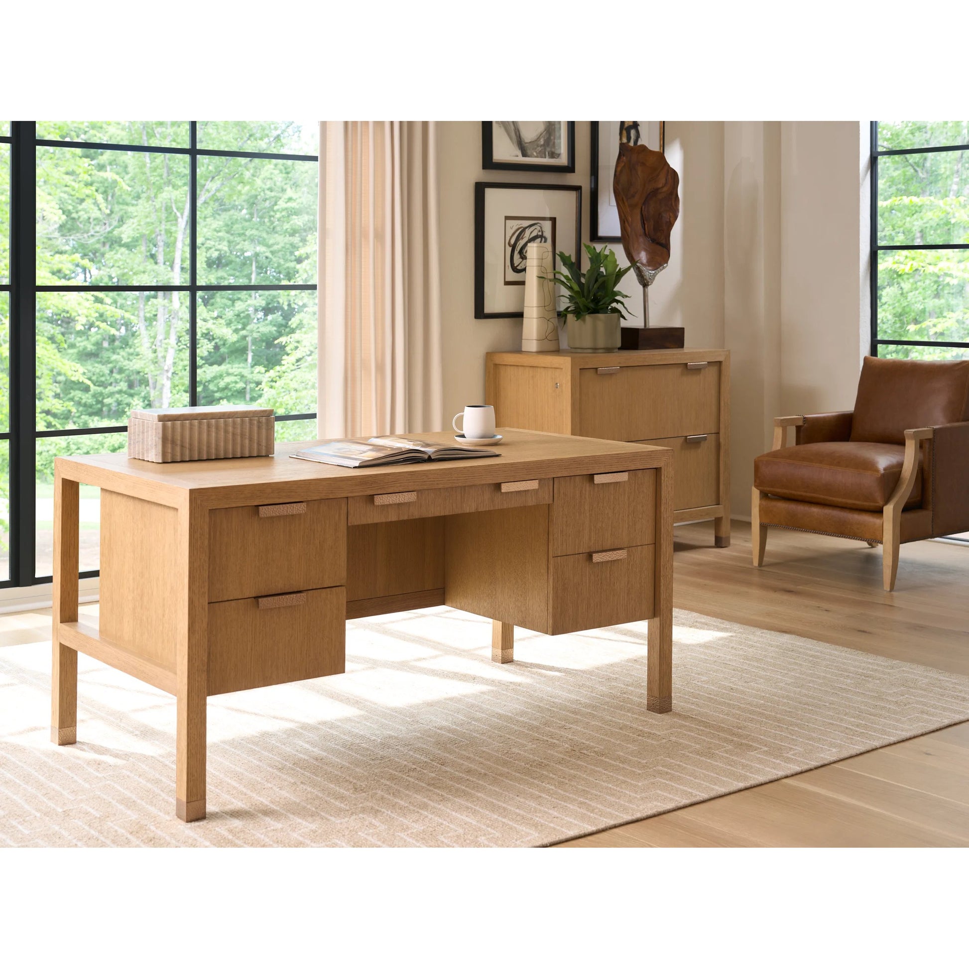 Morella Writing Desk by Sligh in tan. Made from white oak in a unique style.