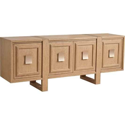 000 SI-2540596 | Primary Silo | Morella Media Console by Sligh in tan. Made from white oak, metal in a unique style.
