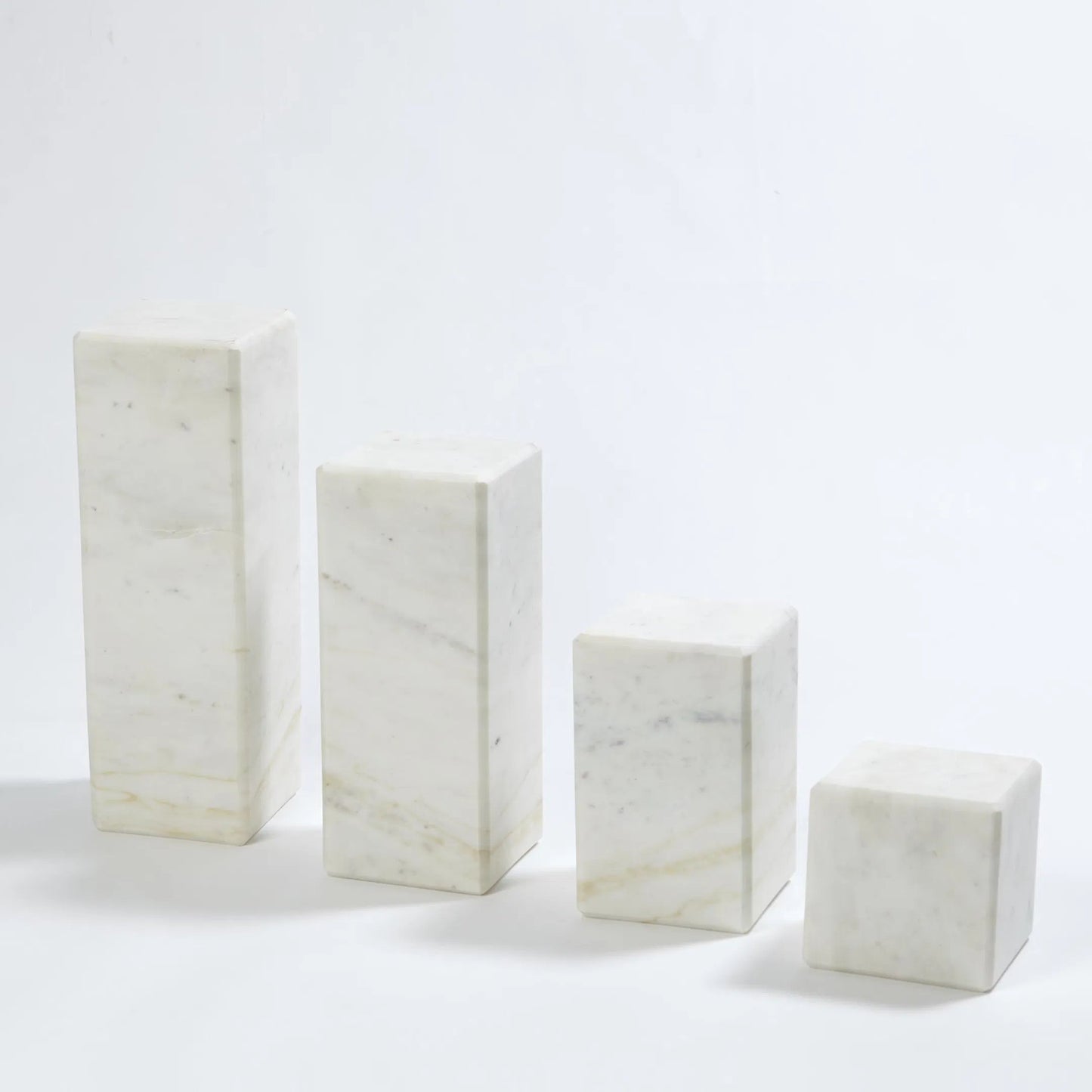 000 SI-2446008 | Additional Silo | 5" Marble Mini Pedestal/Riser by Global Views in natural. Made from white banswara marble in a modern style.