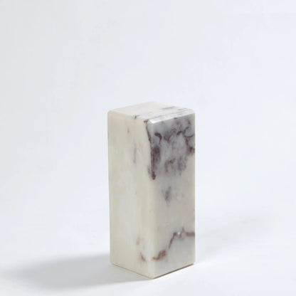 4" Marble Mini Pedestals by Global Views. Made from white banswara marble in a transitional style.