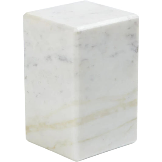 5" Marble Mini Pedestal/Riser by Global Views in natural. Made from white banswara marble in a unique style.