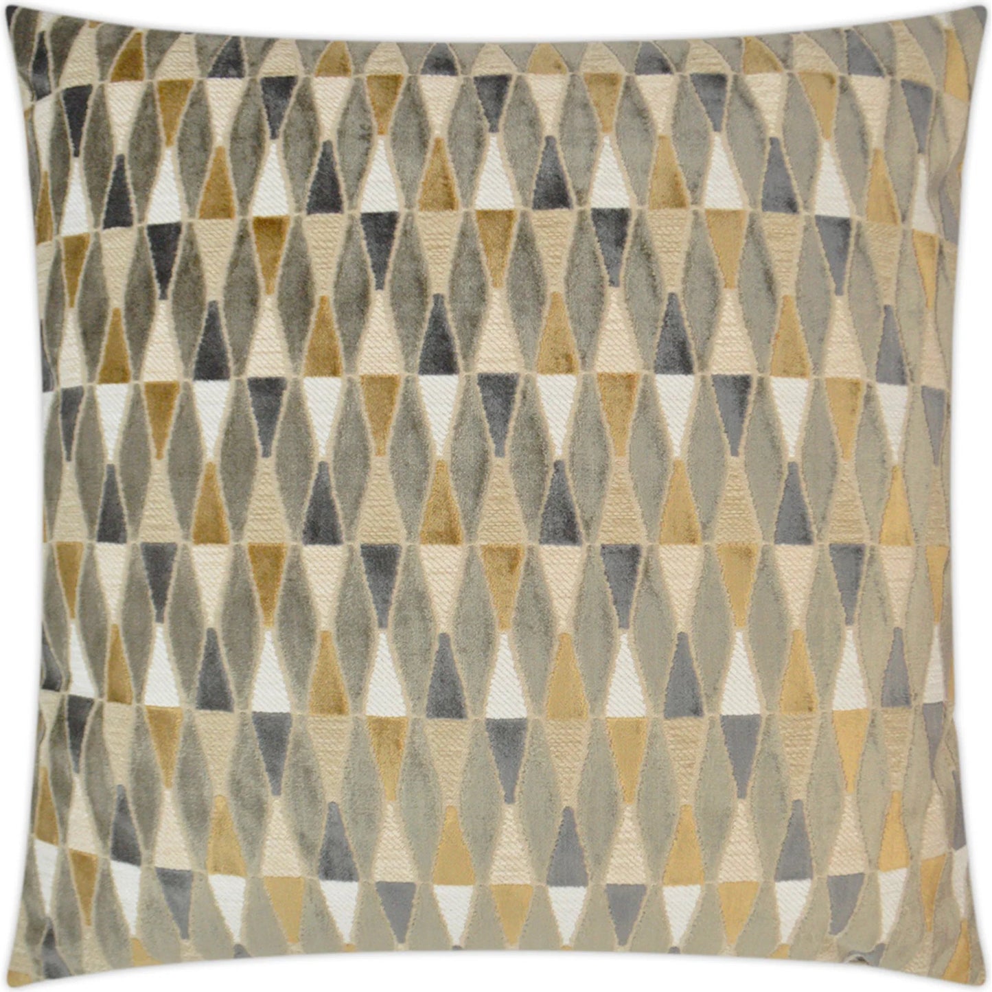 002 SI-2380432 | Primary Silo | Abrash Pillow by DV Kap Home in mustard. Made from 55% polyester, 31% viscose, 14% cotton in a eclectic & global style.