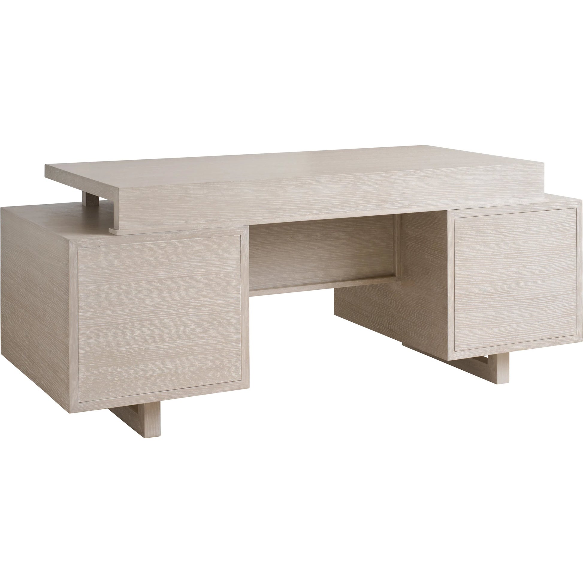 Farallon Executive Desk by Sligh in white oak. Made from white oak in a unique style.