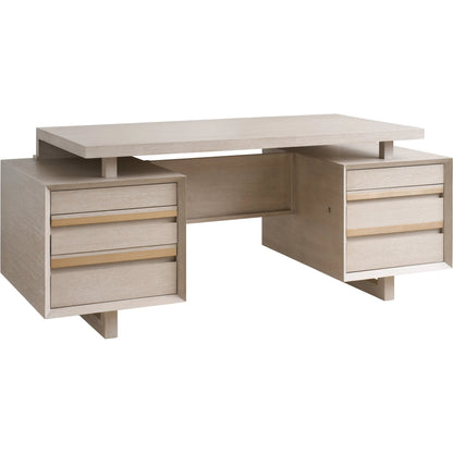 Farallon Executive Desk by Sligh in white oak. Made from white oak in a unique style.