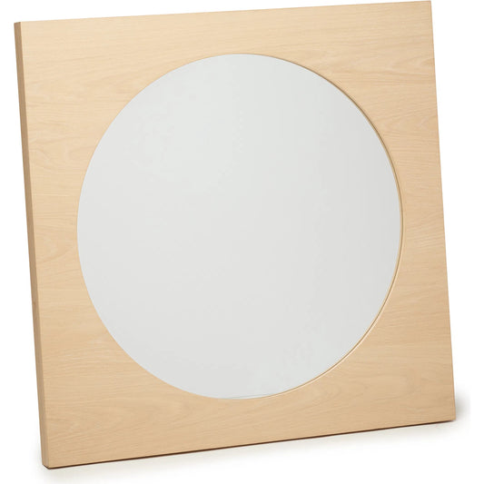 Mila Mirror Square by Interlude Home in light brown and saddle, mirror. Made from oak, mirror in a unique style.