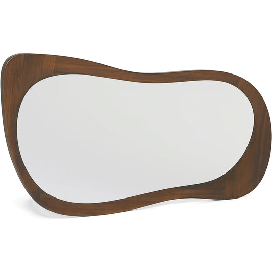 Audrey Mirror by Interlude Home in classic walnut. Made from teak, mirror in a modern style.