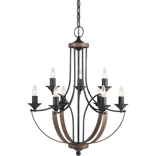 Corbeille Nine Light Chandelier by Visual Comfort & Co. in stardust. Made from steel in a unique style.
