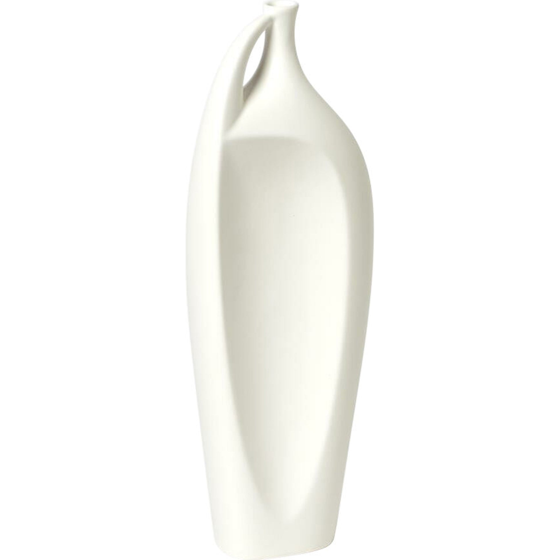 Indentation Vase by Global Views in matte white. Made from ceramic in a modern style.