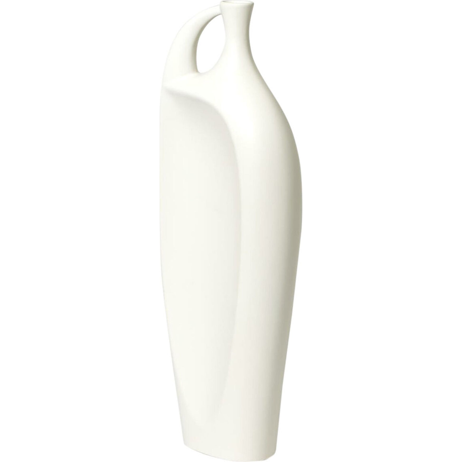 Indentation Vase by Global Views in matte white. Made from ceramic in a modern style.