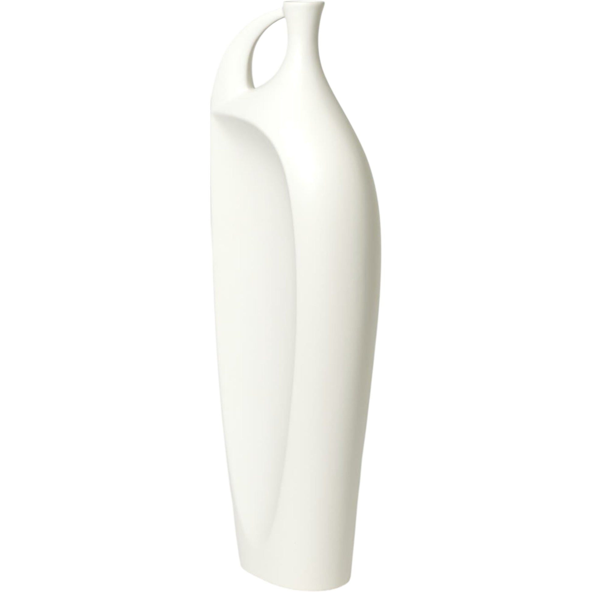 Indentation Vase by Global Views in matte white. Made from ceramic in a modern style.