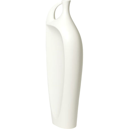 Indentation Vase by Global Views in matte white. Made from ceramic in a modern style.