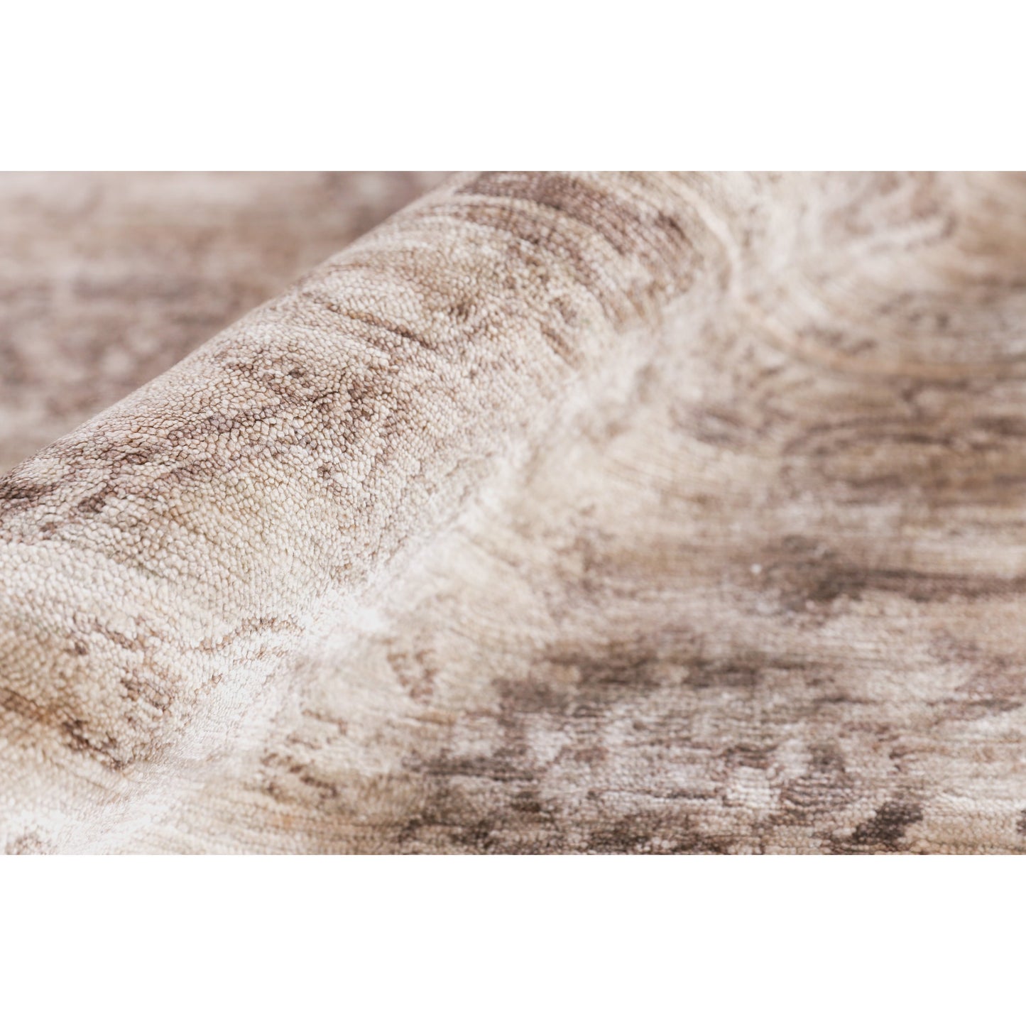 035 SI-1827181,SI-1827184 | Closeup | Antique'd Silk Rug by Exquisite Rugs. Made from bamboo silk in a unique style.