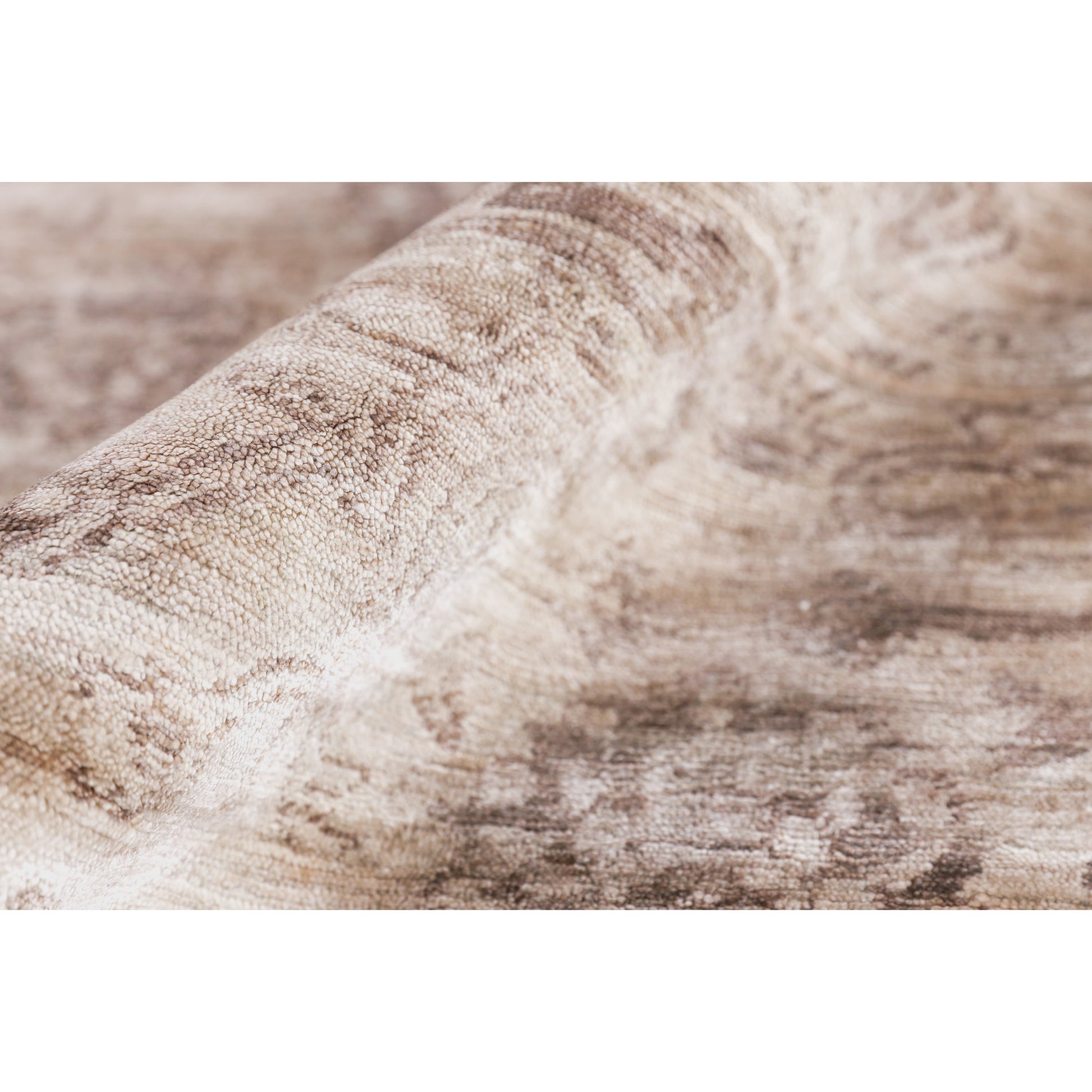 Antique'd Silk Rug by Exquisite Rugs. Made from bamboo silk in a unique style.
