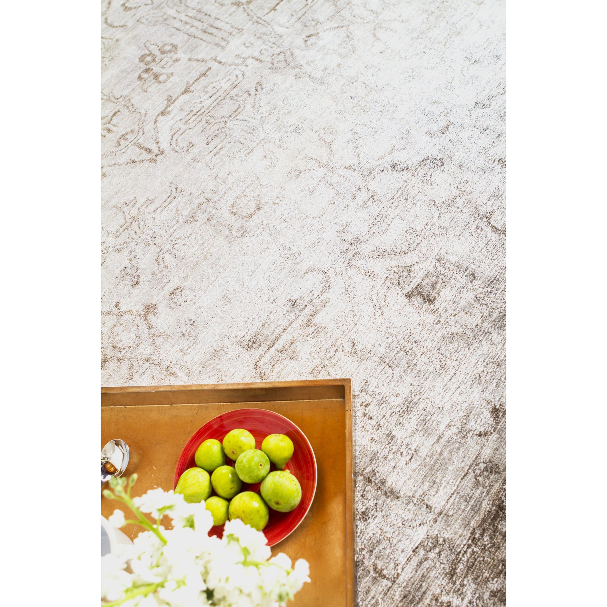 Antique'd Silk Rug by Exquisite Rugs. Made from bamboo silk in a unique style.