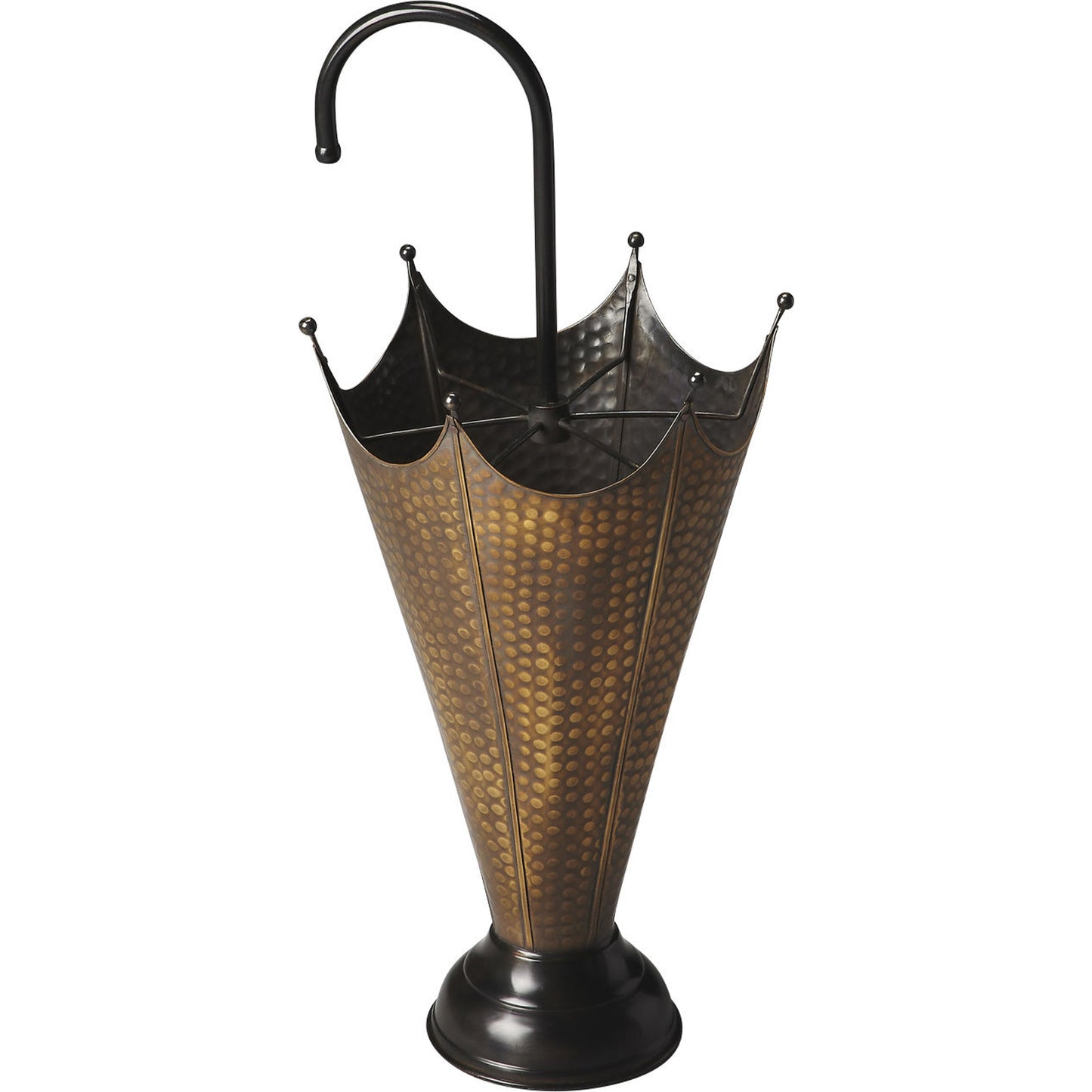 000 O-BUTLER-3285016 | Primary Silo | Poppins Umbrella Stand by Butler Specialty Company in gold and hors d'oeuvres. Made from brass sheet, iron loader in a eclectic & global style.