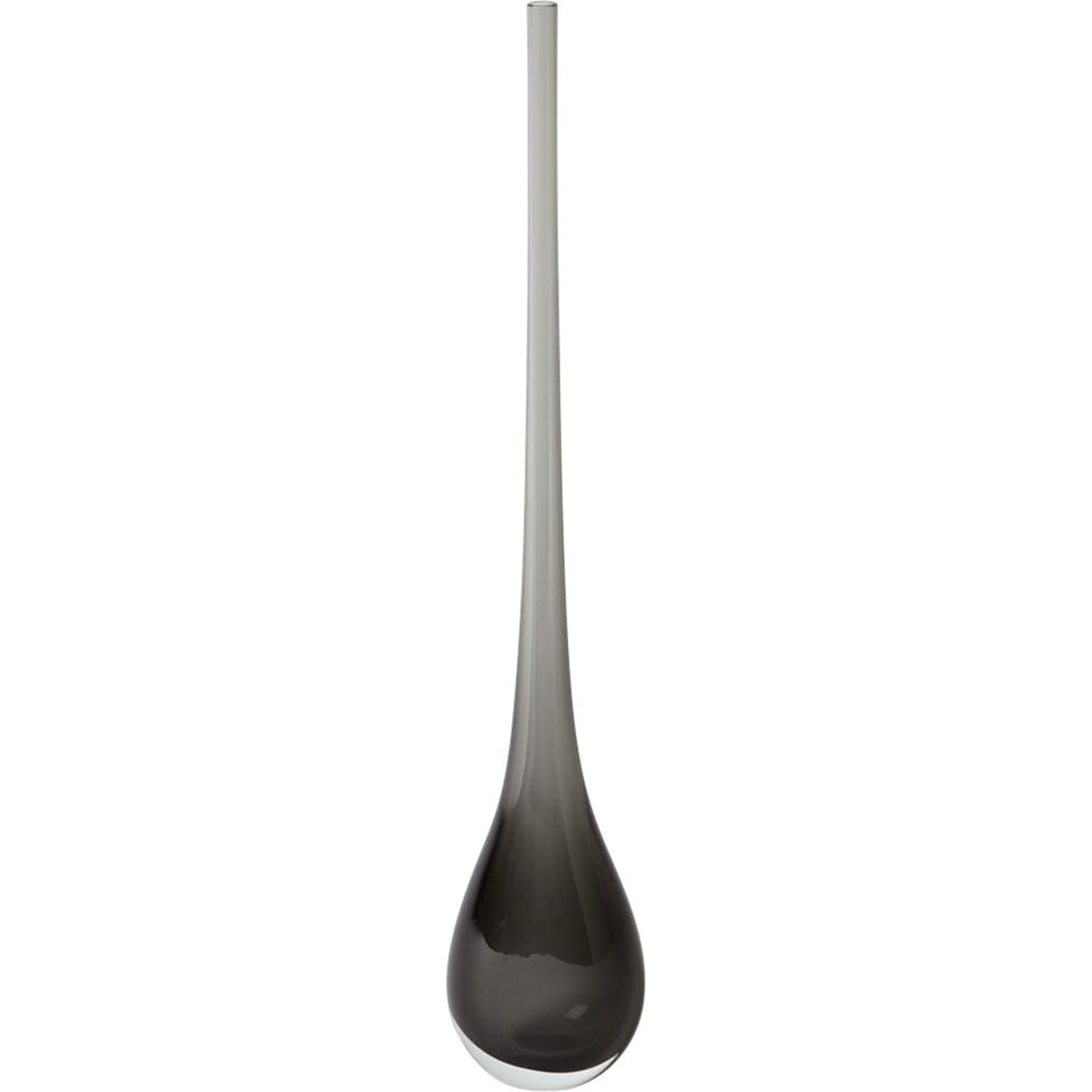 Grey Droplet Vase by Global Views in grey. Made from artglass in a modern style.