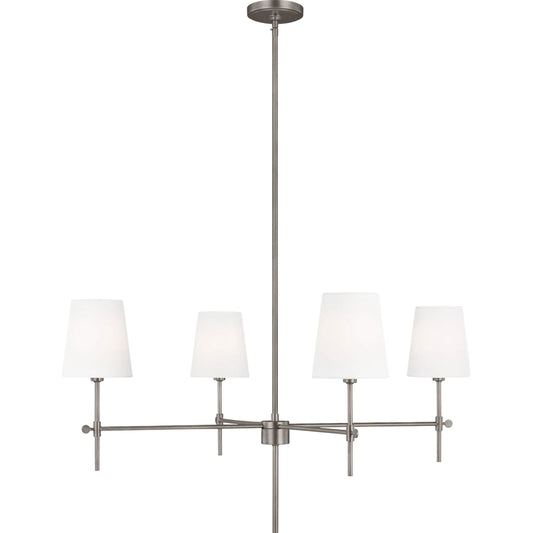 Baker Four Light Large Chandelier by Visual Comfort & Co.. Made from steel in a unique style.