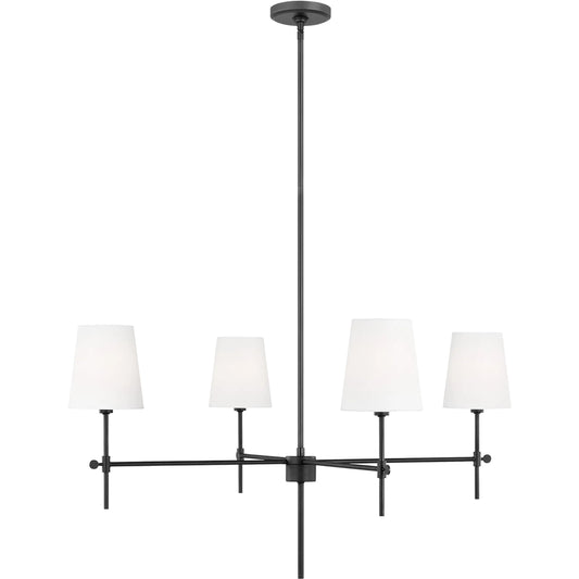 Baker Four Light Large Chandelier by Visual Comfort & Co.. Made from steel in a unique style.