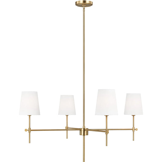 Baker Four Light Large Chandelier by Visual Comfort & Co.. Made from steel in a unique style.