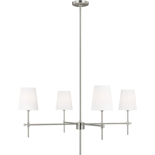 Baker Four Light Large Chandelier by Visual Comfort & Co.. Made from steel in a unique style.