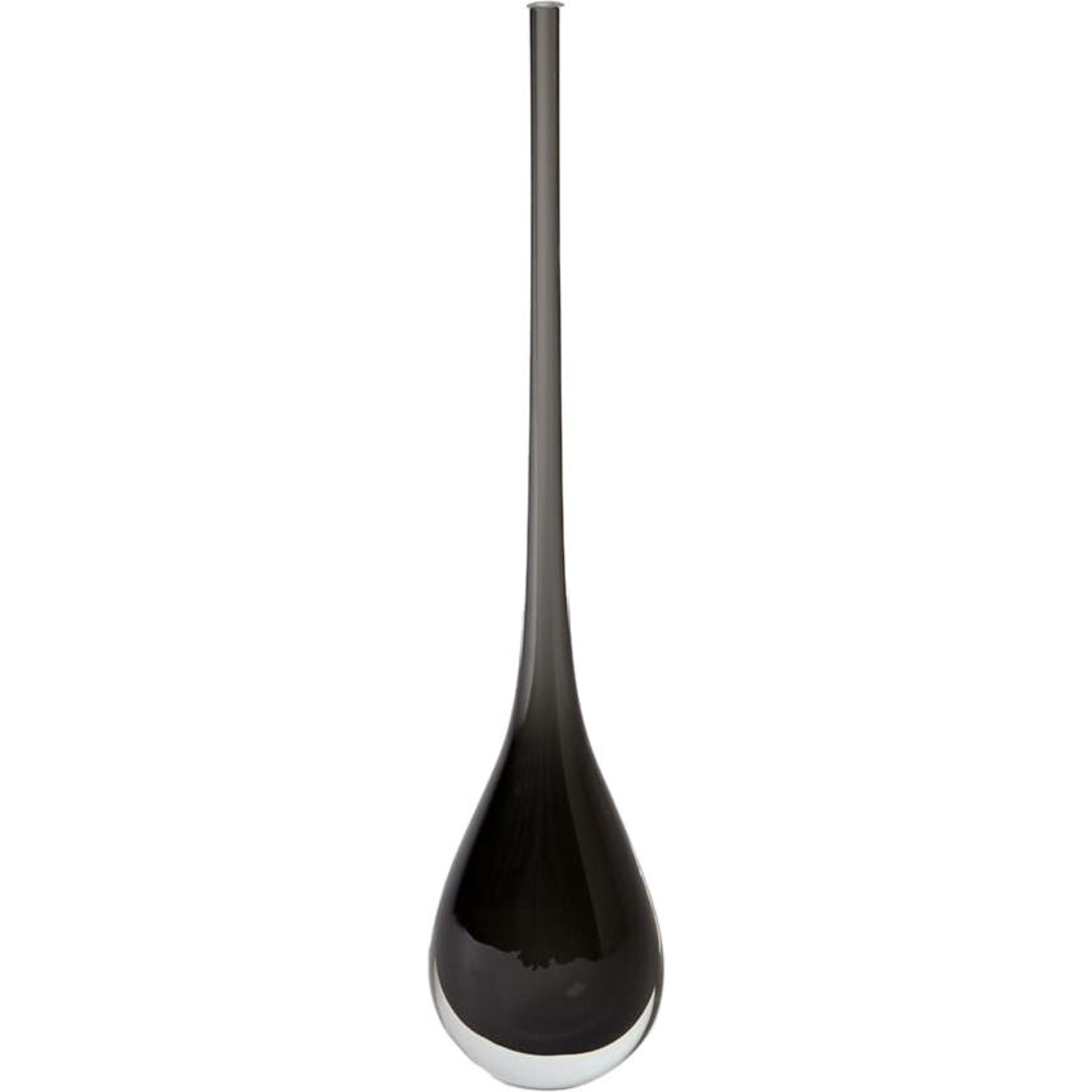 Grey Droplet Vase by Global Views in grey. Made from artglass in a modern style.