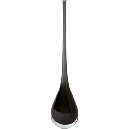 Grey Droplet Vase by Global Views in grey. Made from artglass in a modern style.