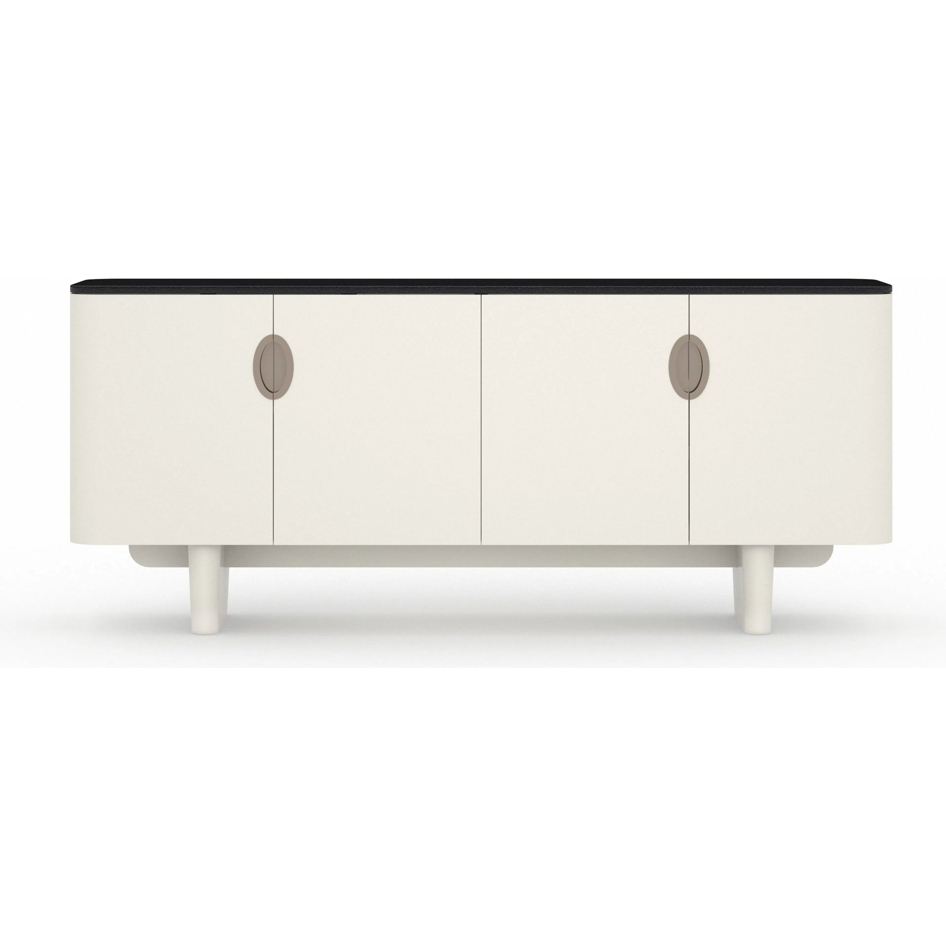 Paragon Sideboard by Caracole in blanc gloss, champagne gold. Made from unique in a modern style.