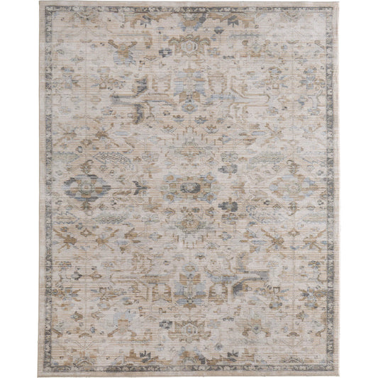 Augustine Traditional & Botanical AUG39TYF Rug by Feizy in ivory, tan, blue. Made from polypropylene, polyester in a unique style.