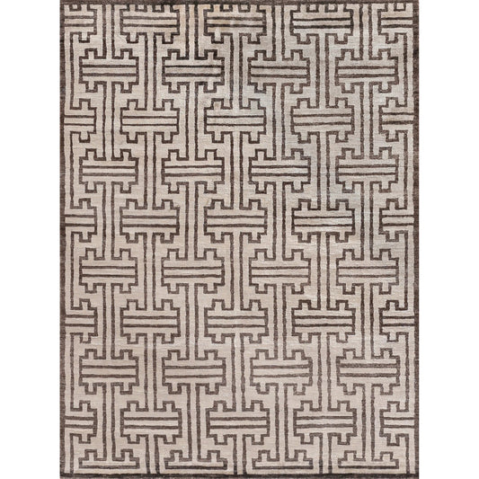 Bamboo Silk 3291 Rug by Exquisite Rugs in ivory, brown. Made from bamboo silk in a unique style.