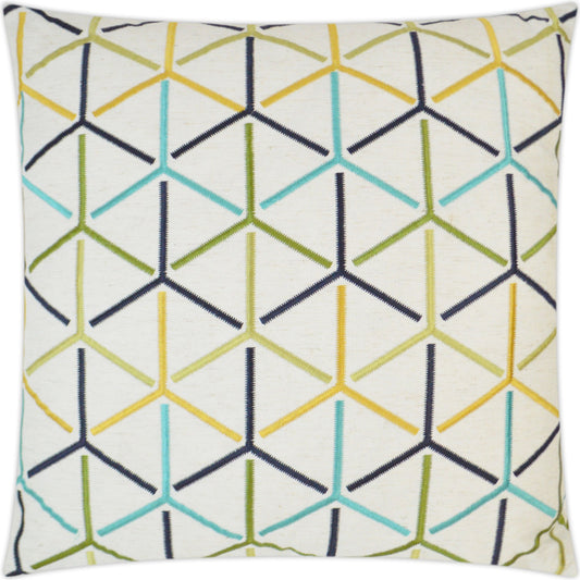 Catalina by DV Kap Home in yellow, turquoise, teal. Made from 58% polyester, 40% rayon, 2% linen in a modern style.