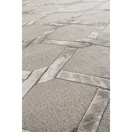 Metro Velvet Rug - Dark Taupe by Exquisite Rugs in dark taupe. Made from new zealand wool, viscose in a unique style.