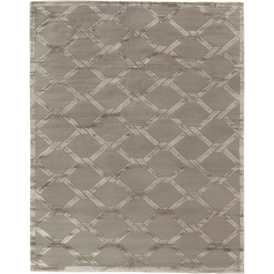 Metro Velvet 3297 Rug by Exquisite Rugs in beige. Made from wool, viscose in a unique style.