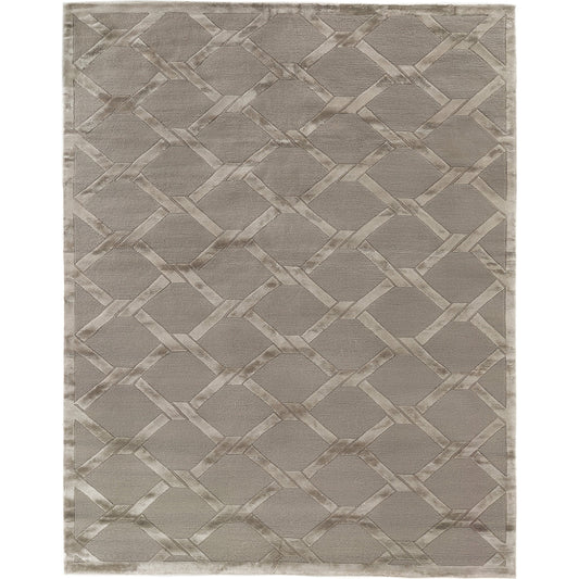 Metro Velvet 3297 Rug by Exquisite Rugs in beige. Made from new zealand wool, viscose in a unique style.