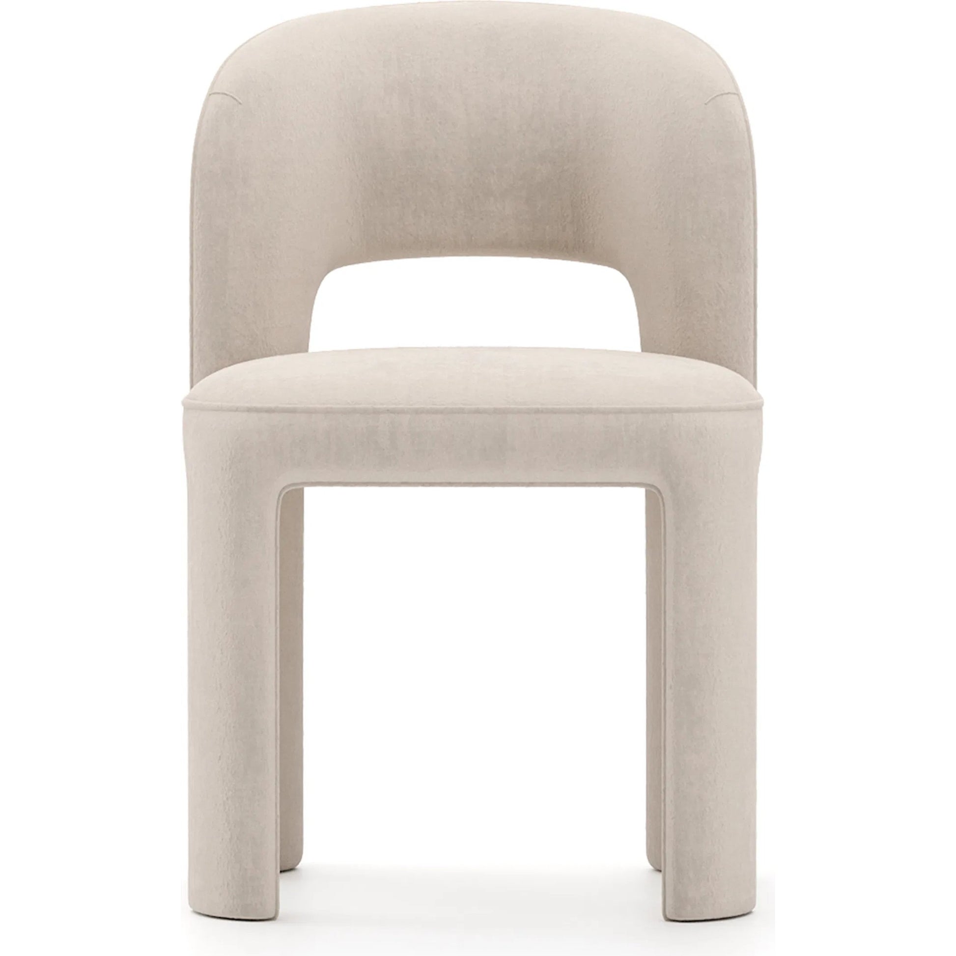 Overlap Side Chair by Caracole in ivory. Made from metal in a transitional style.