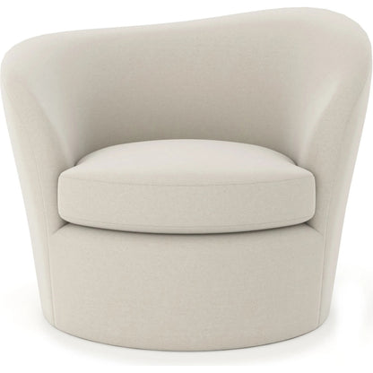 Quasi Swivel Chair by Caracole in ivory. Made from unique in a transitional style.