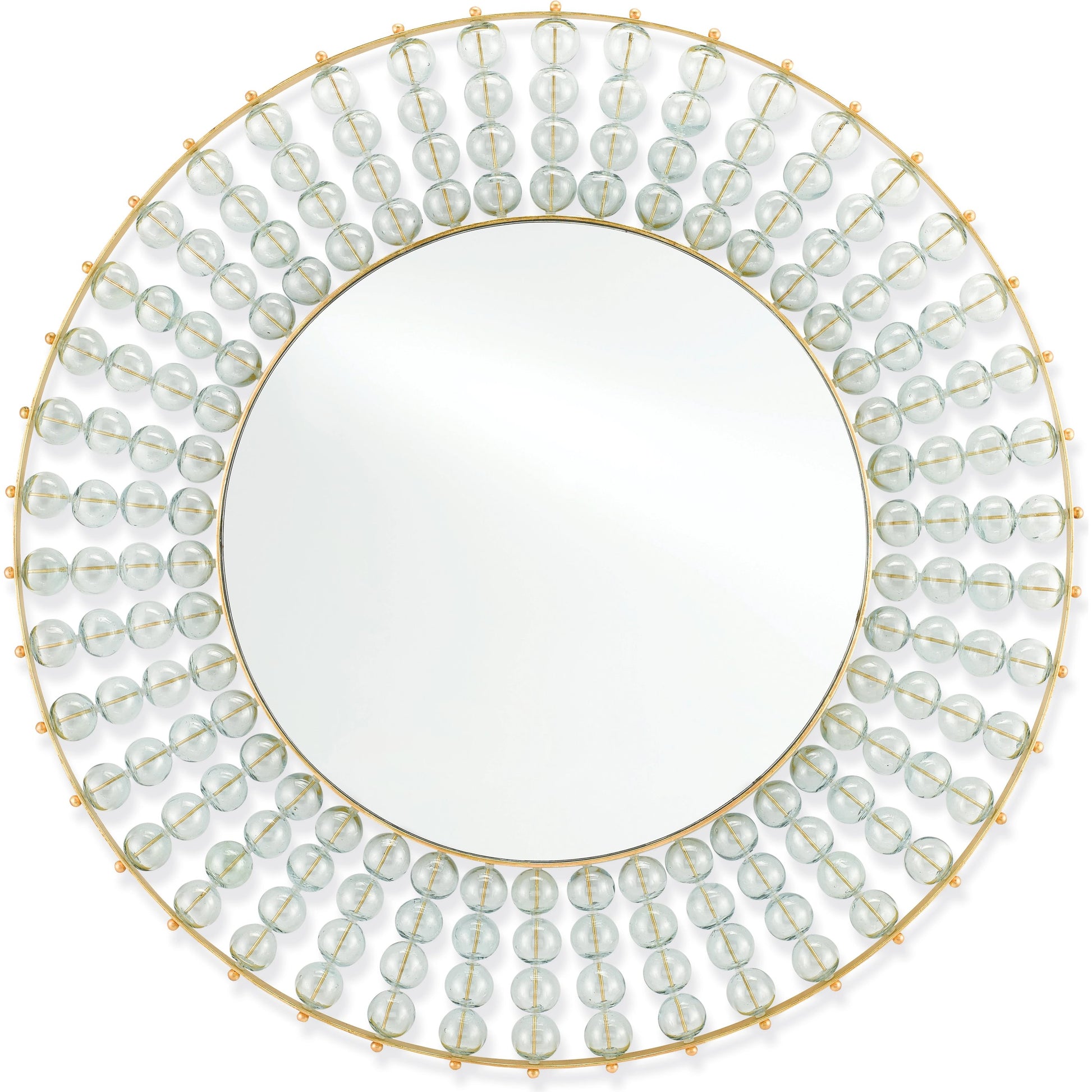 Calais Mirror by Currey and Company in gold leaf, mirror. Made from iron, recycled glass, glass in a modern style.