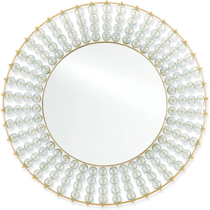 Calais Mirror by Currey and Company in gold leaf, mirror. Made from iron, recycled glass, glass in a modern style.
