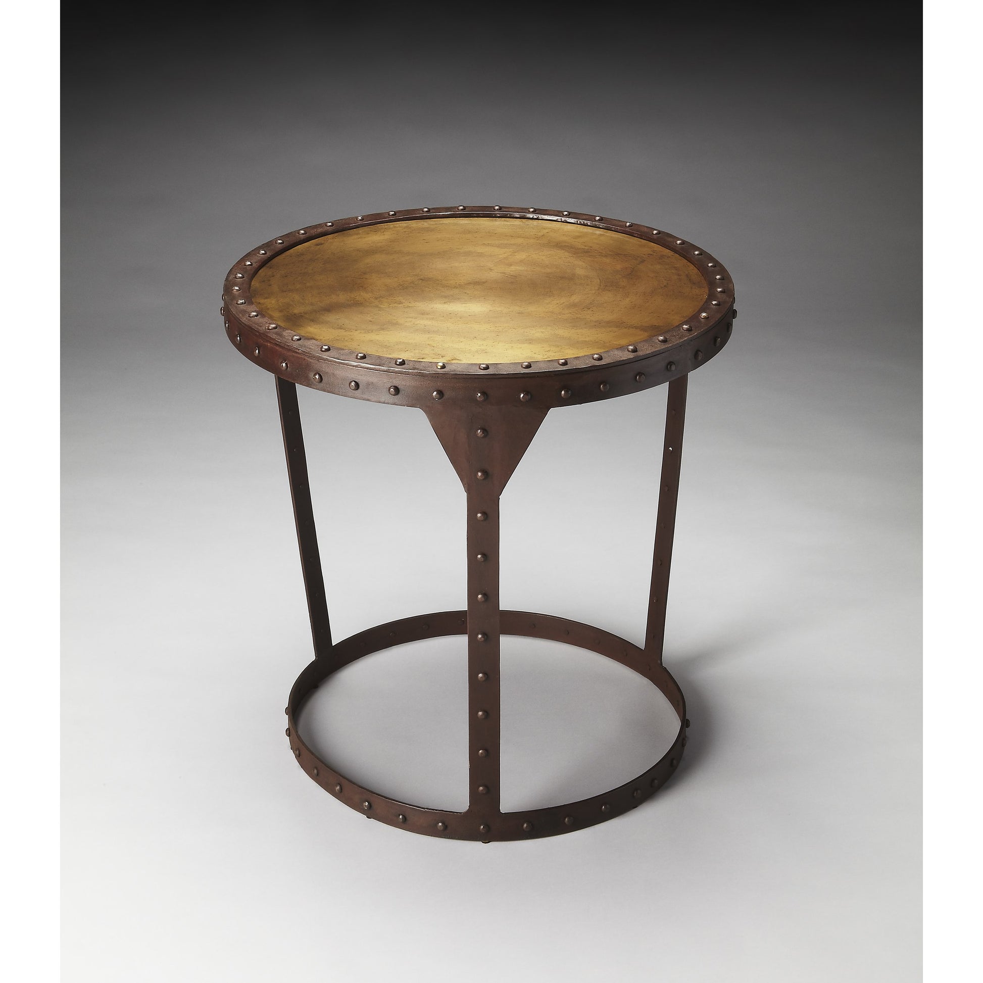 Bonham Iron Side Table by Butler Specialty Company in bronze and metalworks. Made from iron in a modern style.