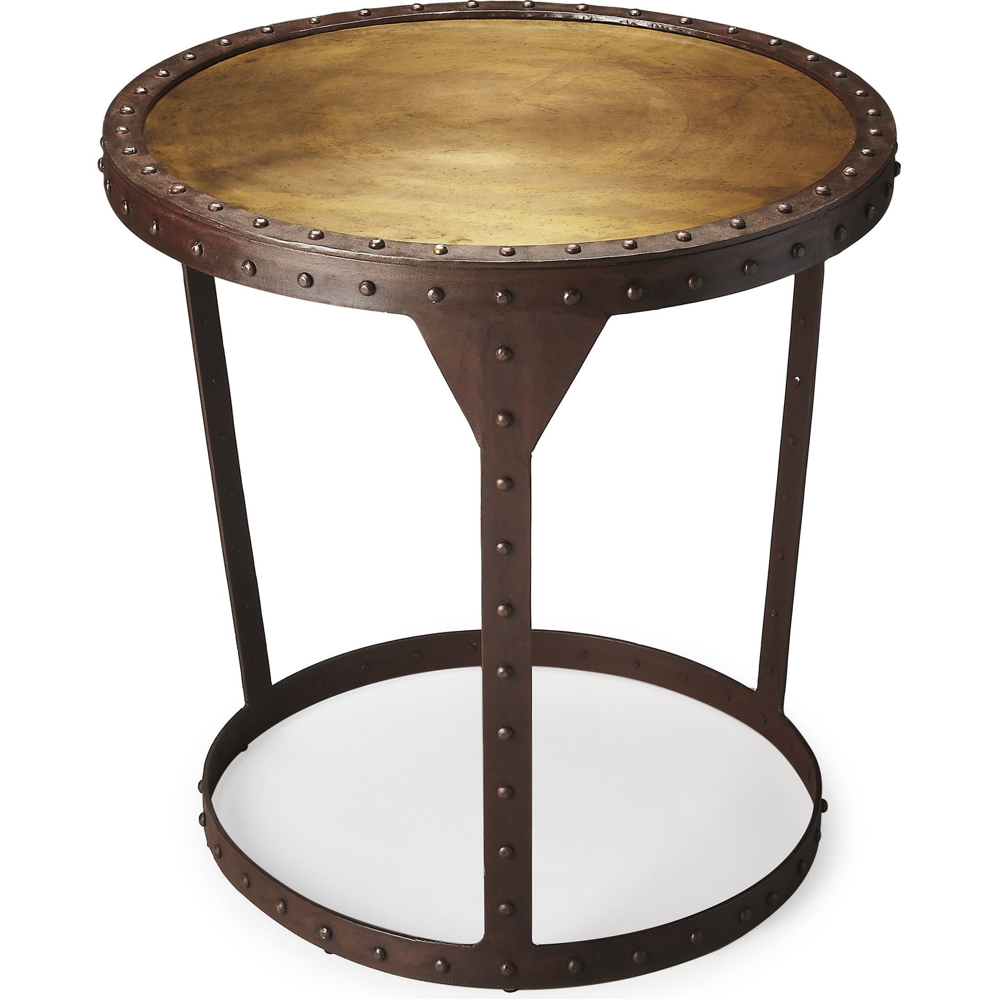Bonham Iron Side Table by Butler Specialty Company in bronze and metalworks. Made from iron in a modern style.