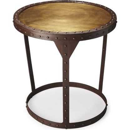 Bonham Iron Side Table by Butler Specialty Company in bronze and metalworks. Made from iron in a modern style.
