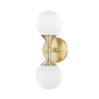 Astoria Wall Sconce by Hudson Valley in aged brass. Made from steel in a modern style.