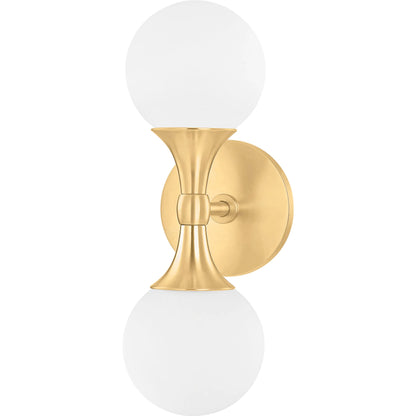 Astoria Wall Sconce by Hudson Valley in aged brass. Made from steel in a modern style.