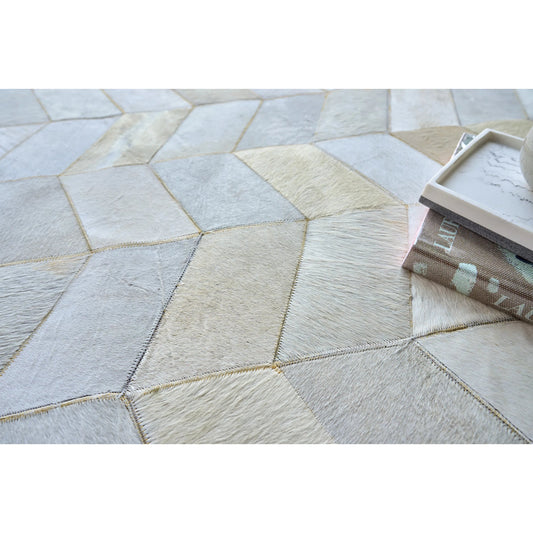 Natural Hide Rug by Exquisite Rugs in ivory. Made from leather hide in a unique style.
